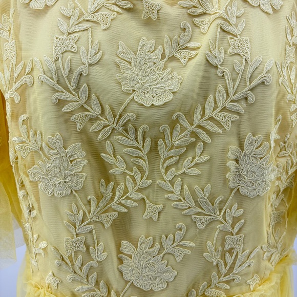 Yellow Embroidered Tulle Dress - Picture 9 of 9